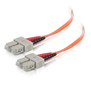 C2G 33003 OM2 Fiber Optic Cable - SC-SC 50/125 Duplex Multimode PVC Fiber Cable, Orange (9.8 Feet, 3 Meters)