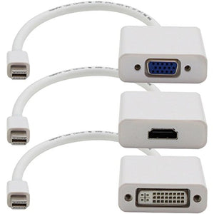 MINI-DP BNDL MDP TO VGA HDMI DVI WHITE ADAPTER