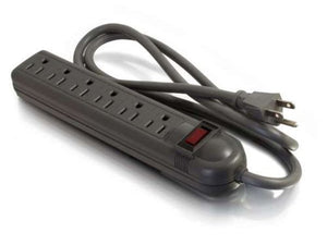 C2G 29300 6-Outlet Power Strip with Surge Suppressor, Black