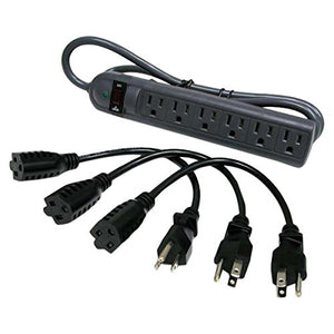 Surge Suppressor - External - 6 X Nema 5-15 - Charcoal