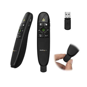 StarTech.com Wireless Presentation Remote with Green Laser Pointer - 90 ft. (27 m) - USB Presentation Clicker for Mac and Windows (PRESREMOTEG)