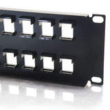 C2G 03860 32-Port Blank Keystone/Multimedia Patch Panel, Black