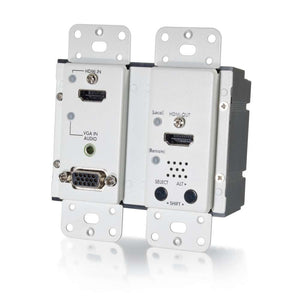 C2g 29301 Hdmi-Vga-3.5 Over 1 Cat5 Extender Wall Plate Transmitter - White