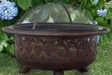 Blue Rhino WAD792SP 36" Wide Oil Rub Bronze Firebowl with Lattice Design