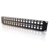 C2G 03860 32-Port Blank Keystone/Multimedia Patch Panel, Black