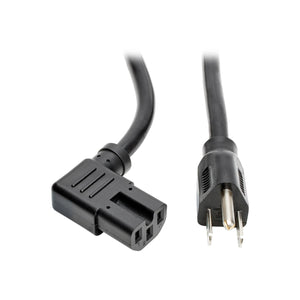 Tripp Lite P019-008-C15RA 8' Heavy Duty Power Extension Cord Cable 15A 14 AWG 5-15P to Right-Angle C15 Black 8'