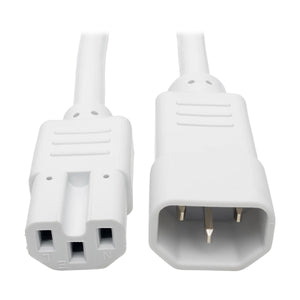 Tripp Lite P018-006-AWH 6' Heavy Duty Power Extension Cord, C14-C15, 15A, 14 AWG, White