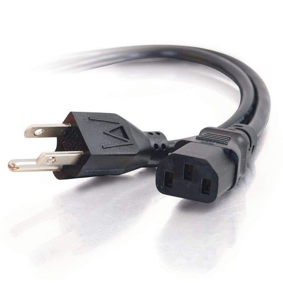 C2G 29928 16 AWG Universal Power Cord - NEMA 5-15P to IEC320C13, TAA Compliant, Black (8 Feet, 2.43 Meters)