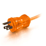 C2G 48074 16 AWG Hospital Grade Power Extension Cable - NEMA 5-15P to NEMA 5-15R, TAA Compliant, Orange (25 Feet, 7.62 Meters)