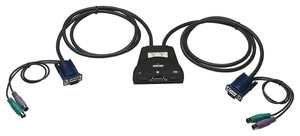 2 Port Mini PS/2 KVM Switch - Black