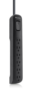 Belkin 6 Outlet Surge Protector with 4 feet Power Cord (Grey)