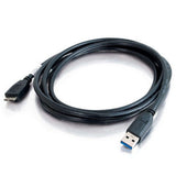 C2G 54177 Micro USB Cable - USB 3.0 A Male to USB Micro-B Male Cable, Black (6.6 Feet, 2 Meters)