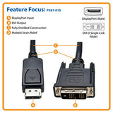 Tripp Lite DisplayPort to DVI-D Adapter Converter Cable DP with Latches, M/M 1080p at 60Hz 15ft 15'