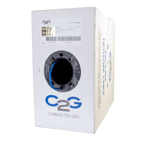 C2G 56015 Cat6 Bulk Unshielded (UTP) Ethernet Network Cable with Solid Conductors, Riser CMR-Rated, TAA Compliant, Blue (500 Feet, 152.4 Meters)