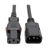 Power Extension Cord Cable C14 to Locking C13 M/F 18 AWG 10A 1ft