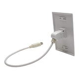 Tripp Lite U060-001-KPA-WH USB 2.0 Panel Mount Coupler Cable Keystone Jack White F/F, 1'