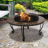 Uniflame Wad820Sp 34-Inch Slate & Marble Firepit with Copper Accents