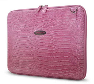 Mobile Edge Faux Croc Portfolio Pink