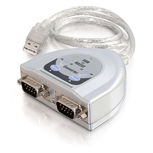 C2G 26478 USB to 2-Port DB9 Serial RS232 Adapter Cable, TAA Compliant (2 Feet, 0.60 Meters)