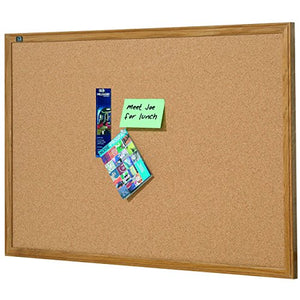 Quartet Oak Finish Frame Cork Bulletin Board, 4 X 6 Feet (307)