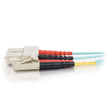 C2G/Cables to Go 01134 LC-SC 10Gb 50/125 OM3 Duplex Multimode PVC Fiber Optic Cable - Aqua (30 Meter)