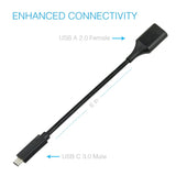 BlueDiamond 6" USB 3.0 C Male to A Female Cable - for Galaxy S8+, MacBook, Nintendo Switch, Sony XZ, Google Pixel LG V20 G5 G6, HTC 10, Xiaomi 5 and More