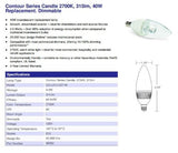 Verbatim Contour Series Candle Warm White 2700K Led Bulb, Replaces 40W 98392