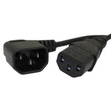 6ft Power Cord 14awg 15a 100v-250v C13 to Right Angle C14