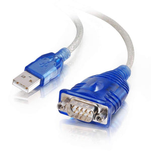 C2G 26886 USB to DB9 Serial RS232 Adapter Cable, Blue (1.5 Feet, 0.45 Meters)