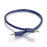 C2G 40605 Velocity 3.5mm M/M Stereo Audio Cable, Aux Cable, Blue (50 Feet, 15.24 Meters)