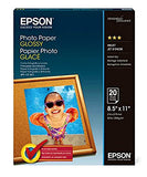 Epson S041143 Photo Paper Glossy, Super B (13"x19"), 20 Sheets Ink