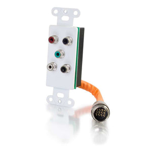 C2G 60098 RapidRun Component Video + RCA Stereo Audio Wall Plate, White