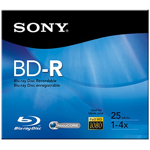 Sony BD-R Blu-Ray Recordable Single Layer Disc - 25gb, 4X