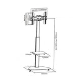 Techly Trolley Stand Mount TECHly Plasma Led TV Panel Stand with Wheel-Trolley Fits 37" to 70"