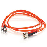 C2G 37430 OM2 Fiber Optic Cable - ST-ST 50/125 Duplex Multimode PVC Fiber Cable, Orange (3.3 Feet, 1 Meter)