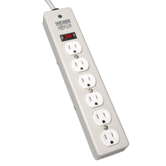 Tripp Lite Waber Surge Protector Power Strip Metal 6 Outlet 6-Feet Cord