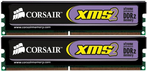 Corsair XMS2 2GB ( 2 X 1GB ) PC2-6400 800MHz 240-pin DDR2 CL5 Dual Channel Desktop Memory Kit