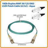 TRIPP LITE N820-05M-OM4 Tripp Lite 10Gb/100Gb Duplex Multimode 50/125 OM4 LSZH Fiber Patch Cable (LC/LC) - Aqua, 5M (16-ft.),