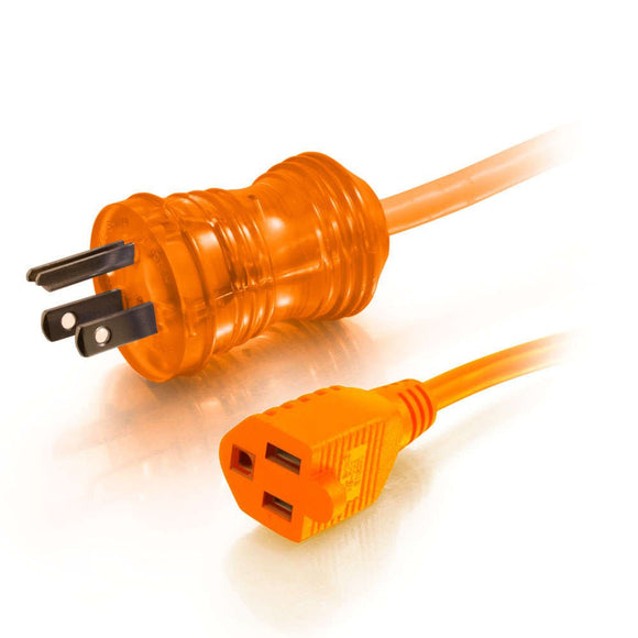 C2G 48074 16 AWG Hospital Grade Power Extension Cable - NEMA 5-15P to NEMA 5-15R, TAA Compliant, Orange (25 Feet, 7.62 Meters)