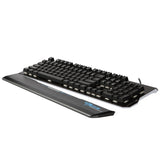 EBLUE Mazer MOBA Mechanical Gaming Keyboard - Led Backlit - 104 Keys Layout - 12 Multimedia Shortcuts - Ergo Detachable Wrist Rest