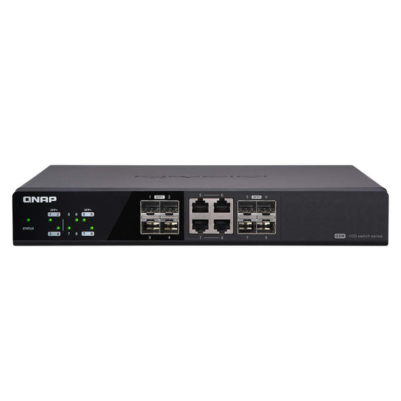 QNAP QSW-804-4C-US 8-Port Unmanaged 10GbE Switch, Eight 10GbE SFP+ Ports with Shared Four 10GBASE-T Ports