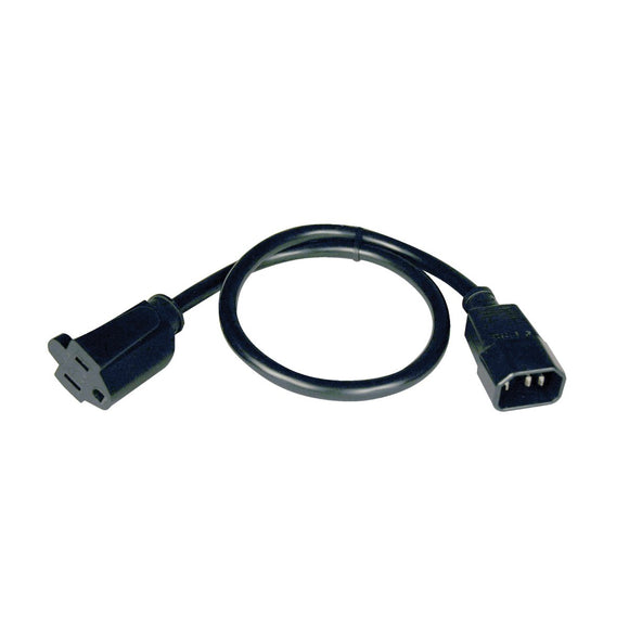 Tripp Lite P002-002 2 Feet Power Converter Cable - C14 to NEMA 5-15R