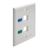 Tripp Lite N042-001-WH Keystone Faceplate, 2 Socket (White)