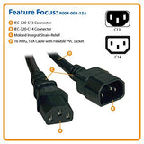 Computer Power Extension Cord 13a, 16awg (Iec-320-C14 to Iec-320-C13) 3-Ft. (P004-003-13A)