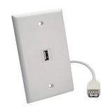 Tripp Lite U060-001-KPA-WH USB 2.0 Panel Mount Coupler Cable Keystone Jack White F/F, 1'