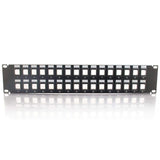 C2G 03860 32-Port Blank Keystone/Multimedia Patch Panel, Black