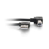 C2G 28110 USB Cable - USB 2.0 Right Angle A Male to B Male Cable, Black (6.6 Feet, 2 Meters)