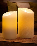 Aluratek ALC3507F 7" Flameless LED Wax Candle with Built-in Timer, Cream