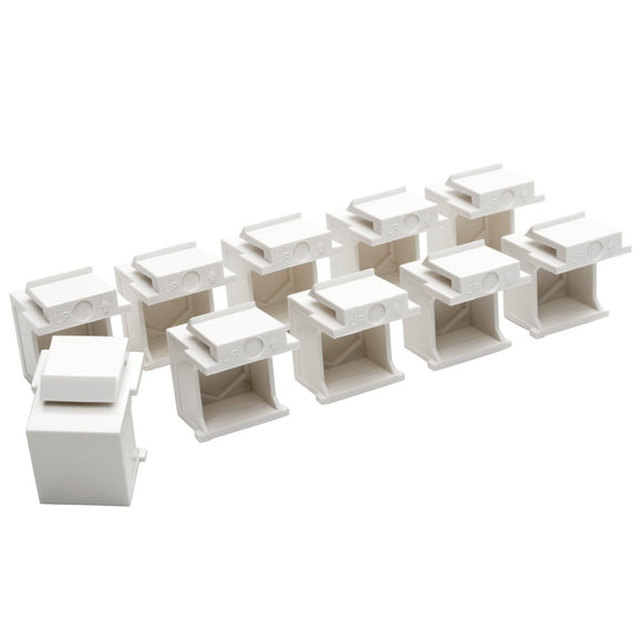 Tripp Lite Snap in Blank Keystone Jack Insert, 10 Pack, White (N040-010-WH)