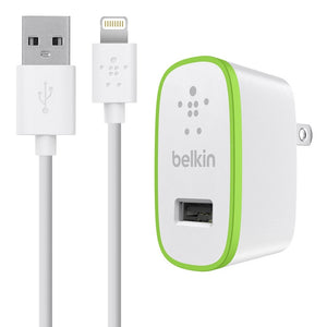 Belkin F8J052tt04-WHT MIXIT Home Charger with Lightning Cable for iPhone 6/6 Plus, iPhone SE, iPhone 5/5S/5c, iPad 4th Gen, iPad Air 2, iPad Air, iPad Mini 3, iPad Mini 2 and iPad Mini (2.1 Amp/10 Watt), White